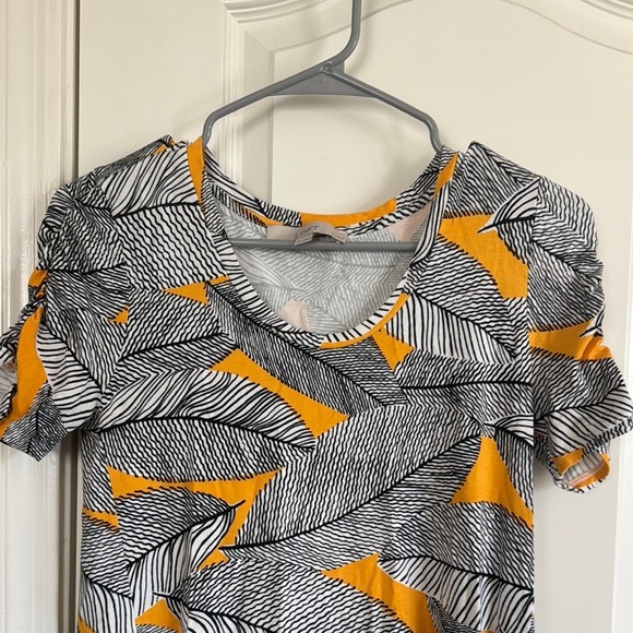 LOFT Orange Gold Puff Sleeve Mini Dress / C32 - Picture 2 of 4